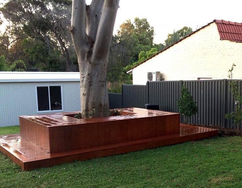 Custom Tree Wrap Around Deck Perth Landscaping